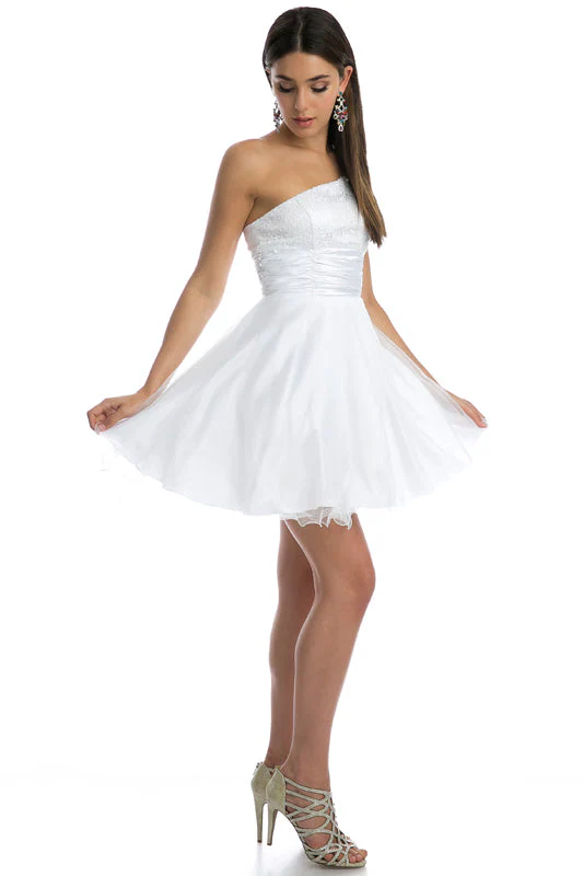 Juliet 733W One-Shoulder Sequin A-Line Mini Dress - Image 3