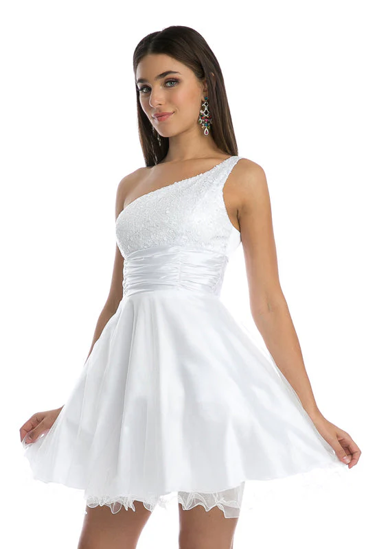 Juliet 733W One-Shoulder Sequin A-Line Mini Dress - Image 4
