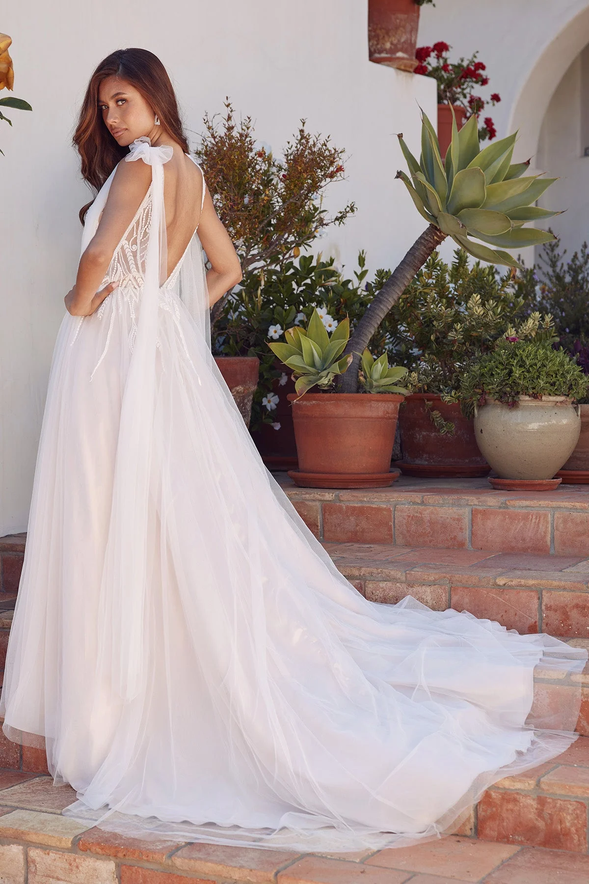 Juliet 2602CW Minimalist Tulle Wedding Gown A-Line Bridal Dress - Image 2