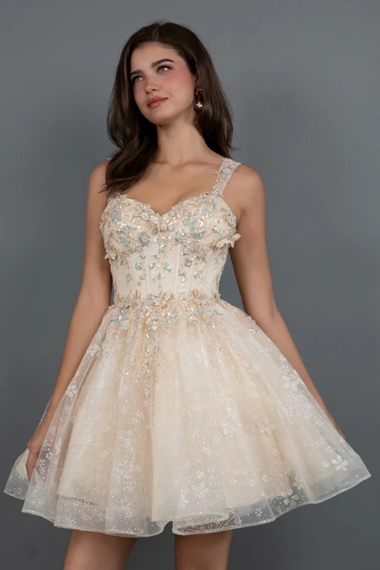 Juliet 976l Sweetheart Neck Mini A-line Satin Dress - Image 9