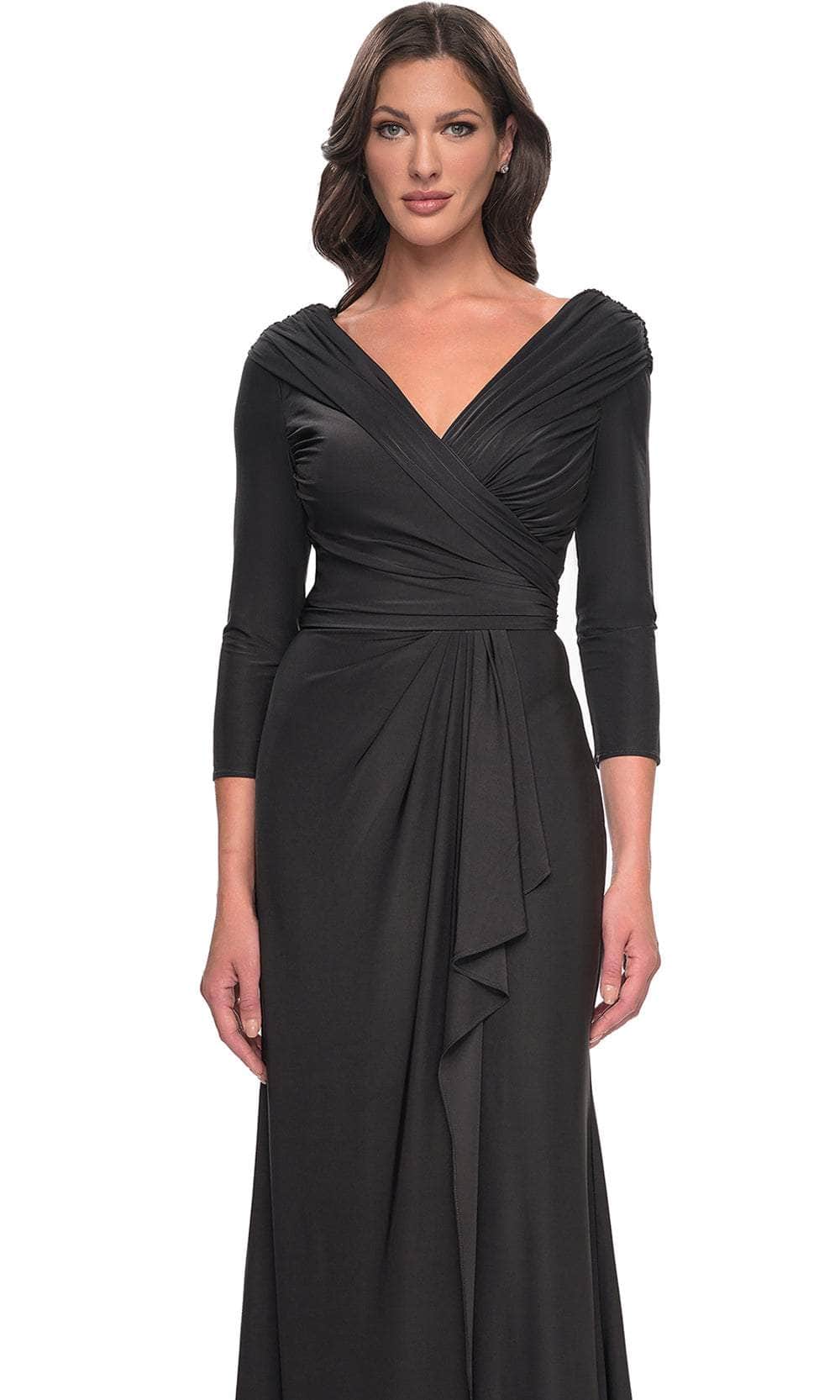 La Femme 30845 Ruched Long Sleeve Evening Dress - Image 11