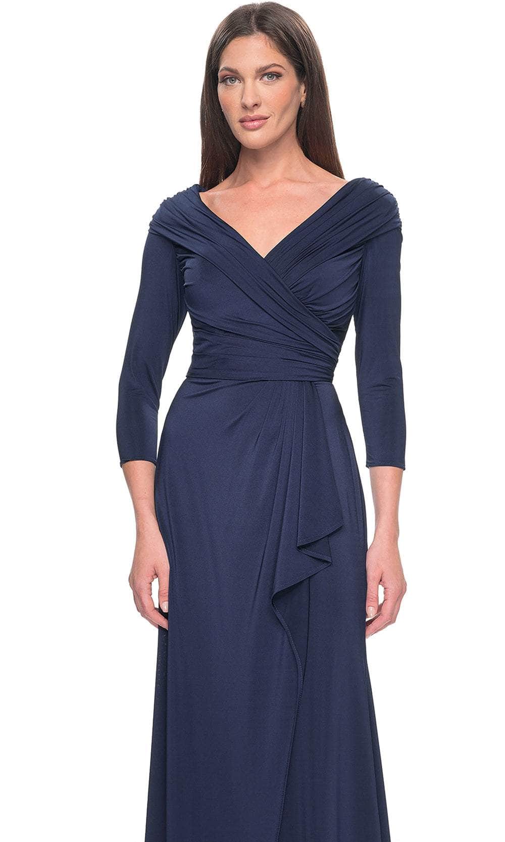 La Femme 30845 Ruched Long Sleeve Evening Dress - Image 3