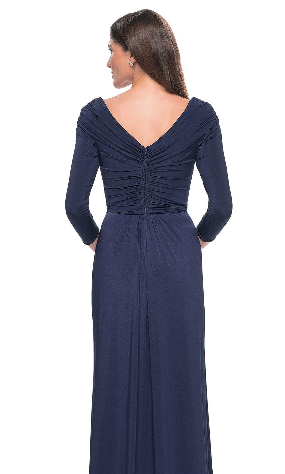 La Femme 30845 Ruched Long Sleeve Evening Dress - Image 4
