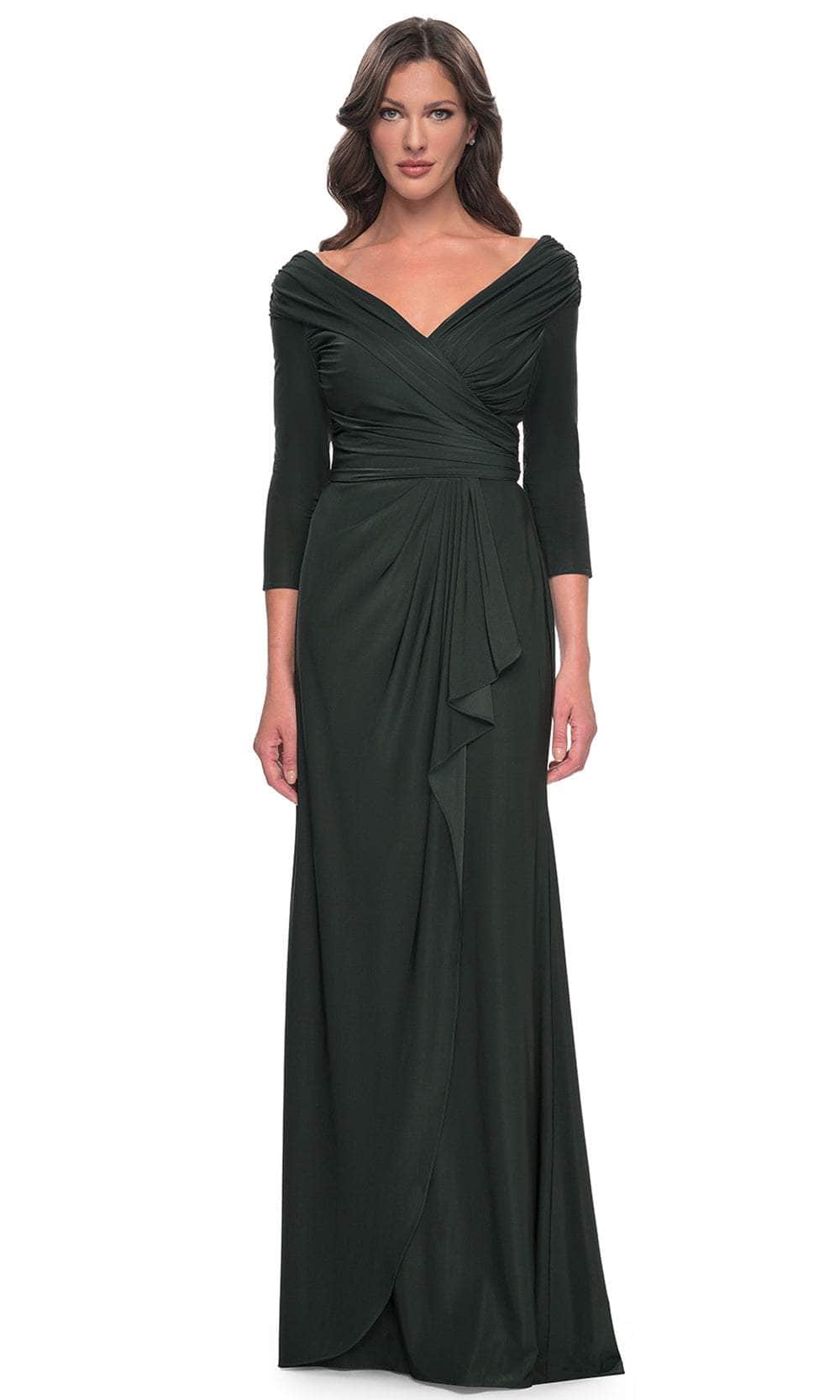 La Femme 30845 Ruched Long Sleeve Evening Dress - Image 5