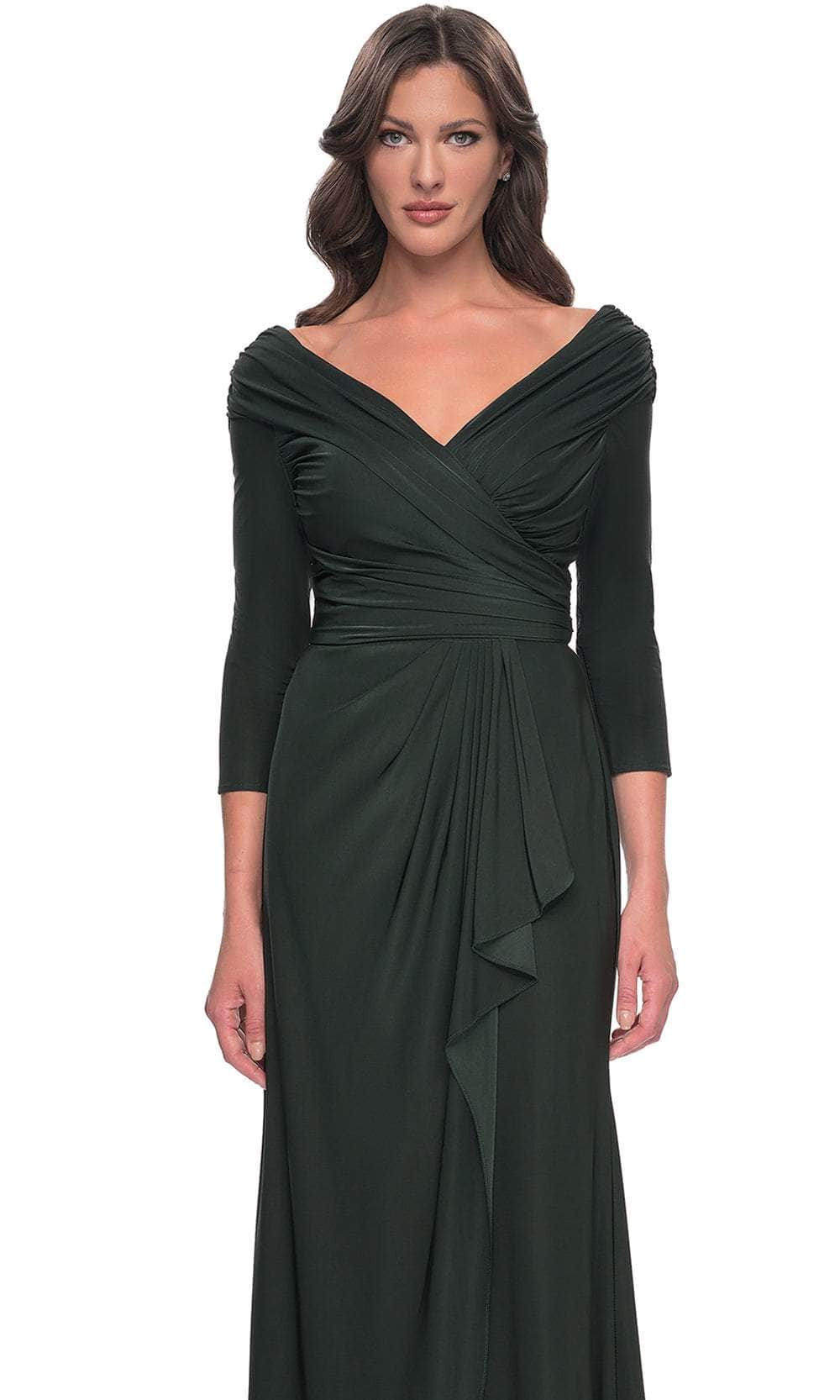 La Femme 30845 Ruched Long Sleeve Evening Dress - Image 7