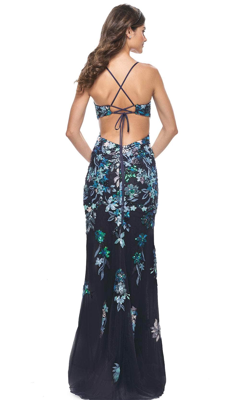 La Femme 31992 Floral Sequin Lace-Up Back Prom Gown - Image 2