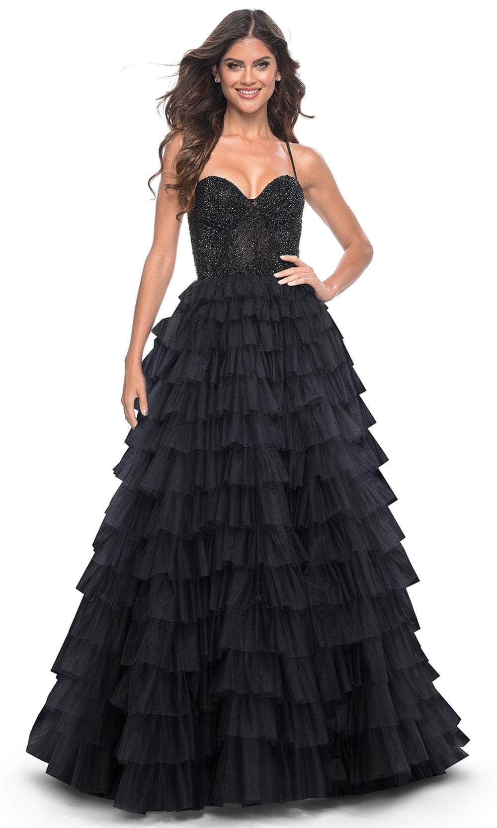 La Femme 32002 Sweetheart Beaded Top Prom Gown - Image 3