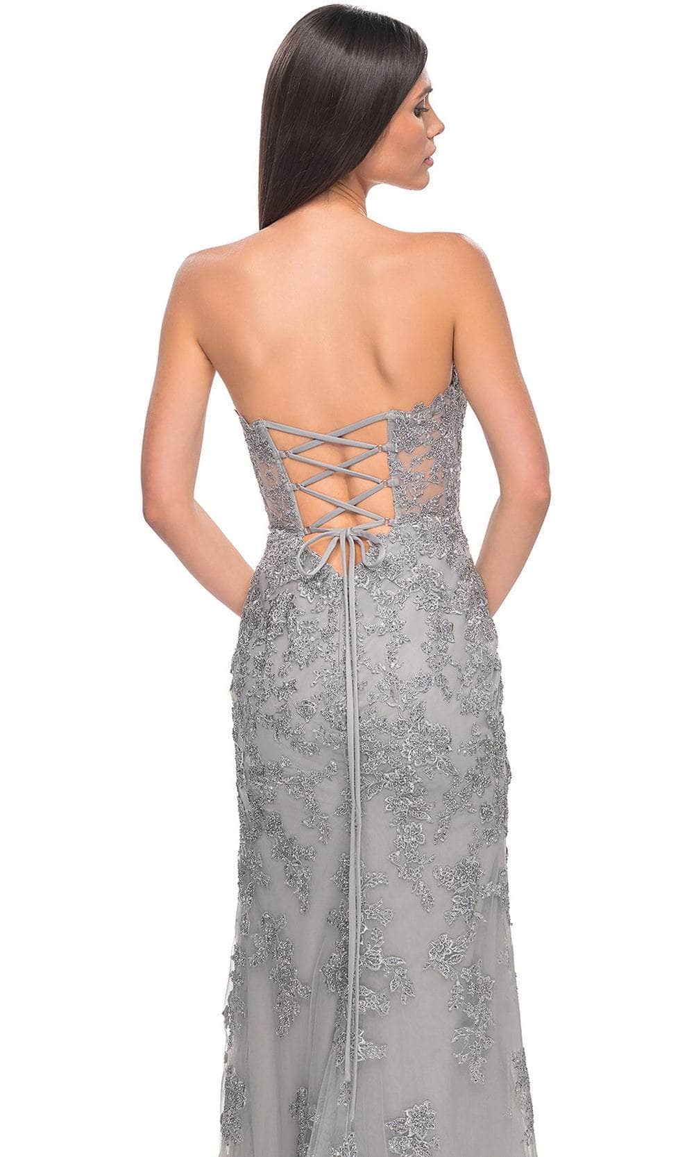 La Femme 32013 Strapless Embroidered Lace Prom Dress - Image 11