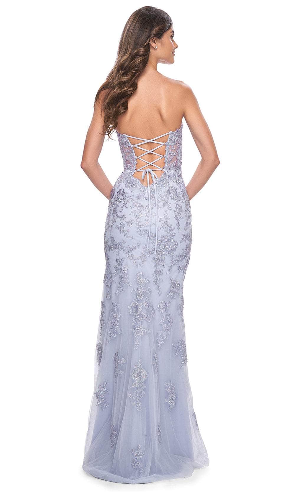 La Femme 32013 Strapless Embroidered Lace Prom Dress - Image 6