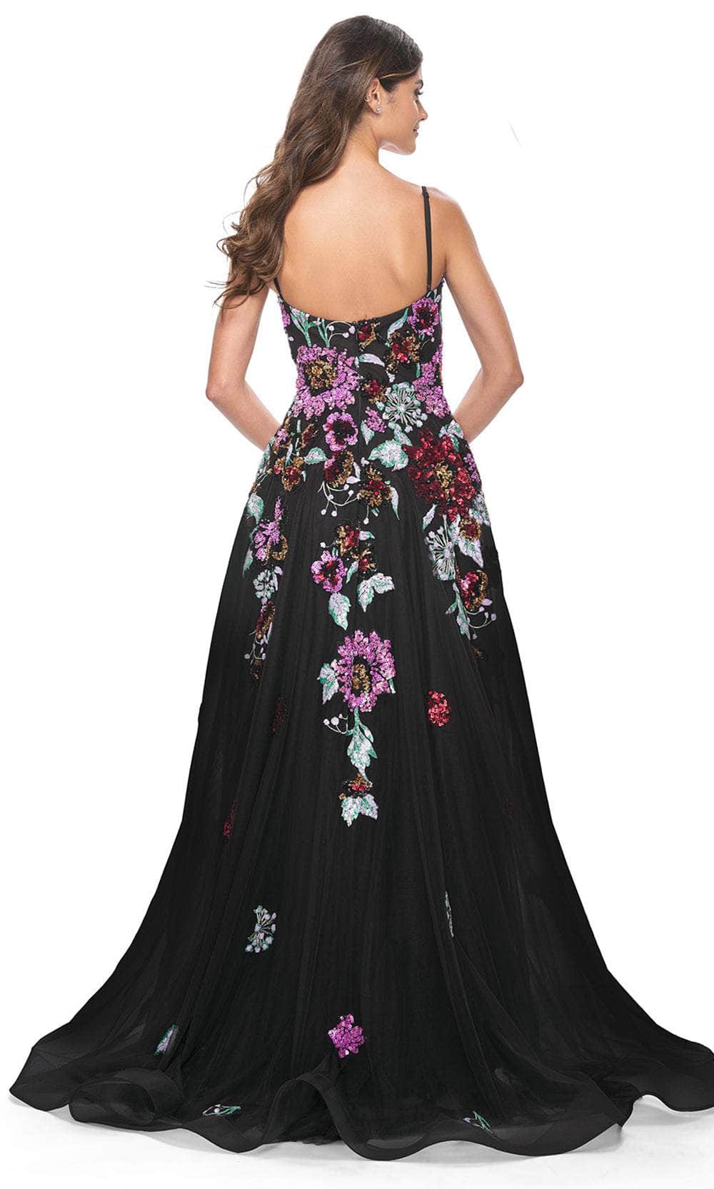 La Femme 32019 Floral Sequin Embellished A-Line Prom Gown - Image 2