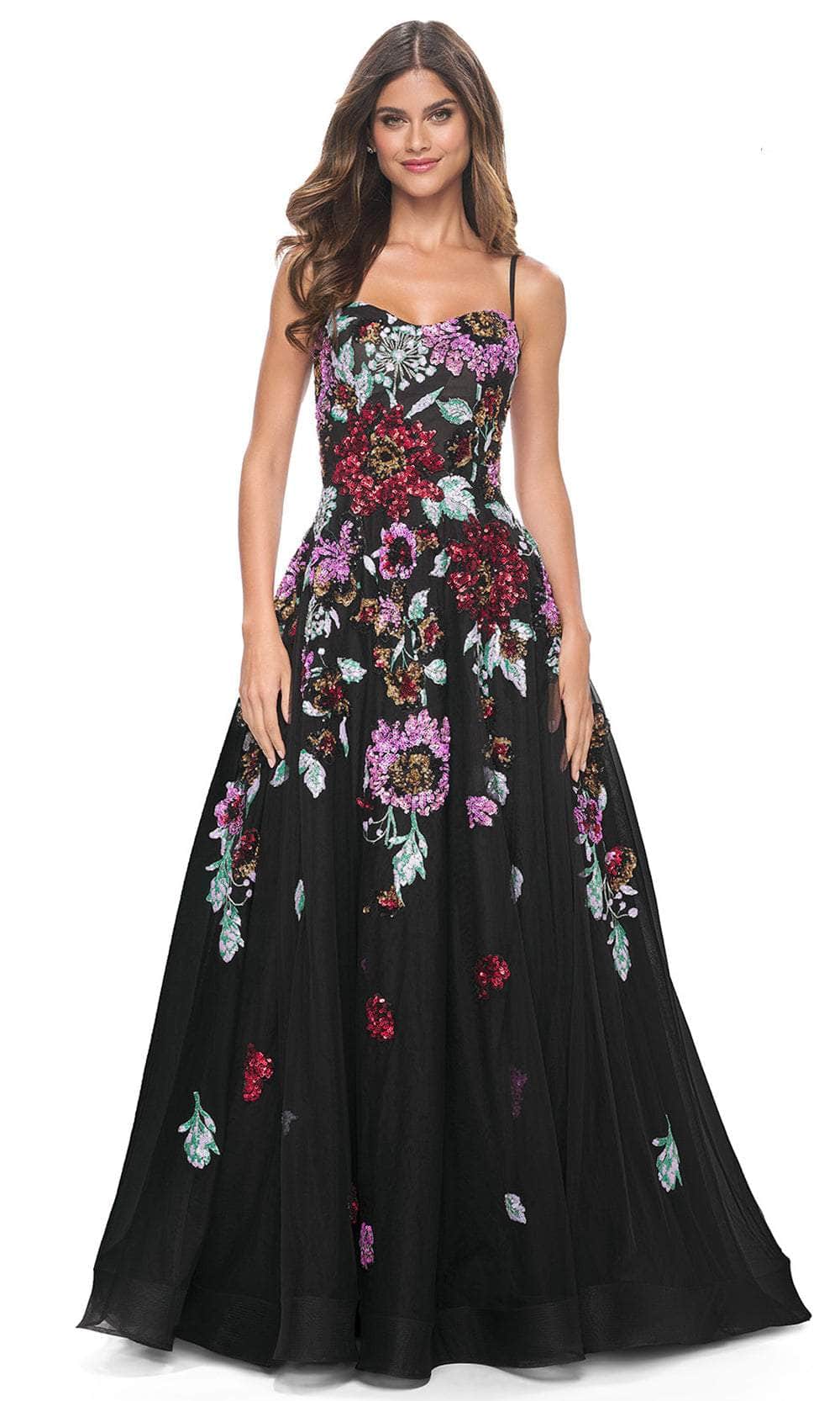 La Femme 32019 Floral Sequin Embellished A-Line Prom Gown - Image 3
