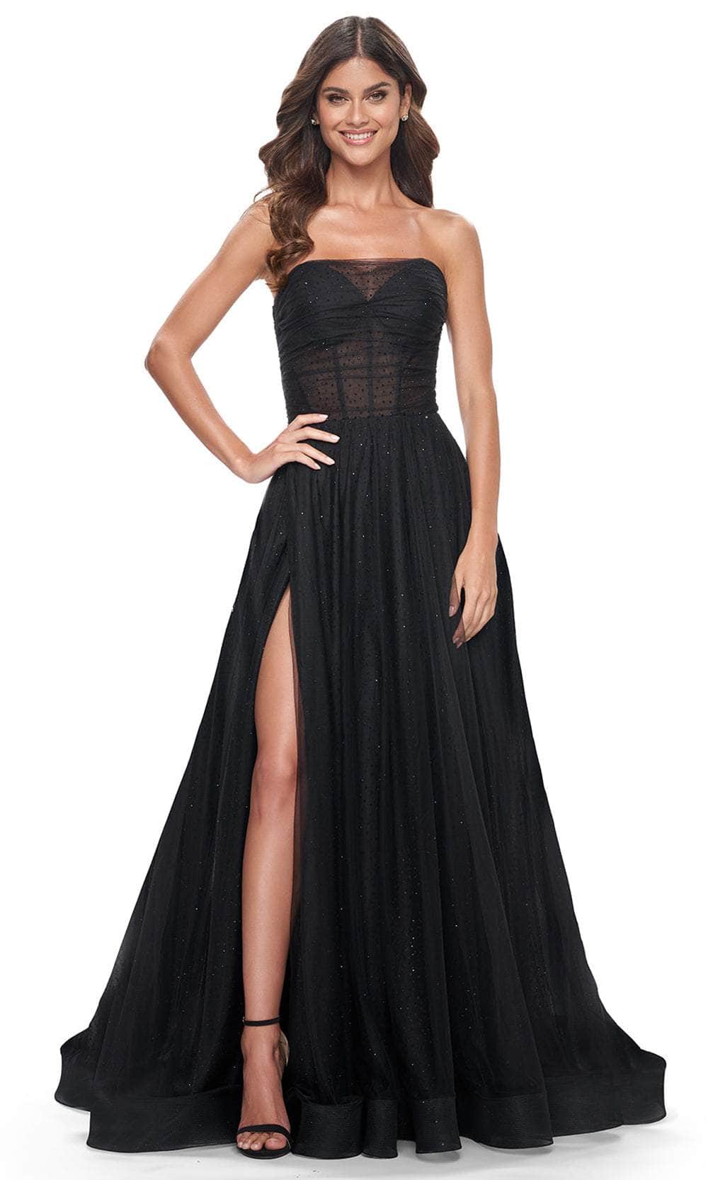 La Femme 32029 Strapless A-Line Prom Gown