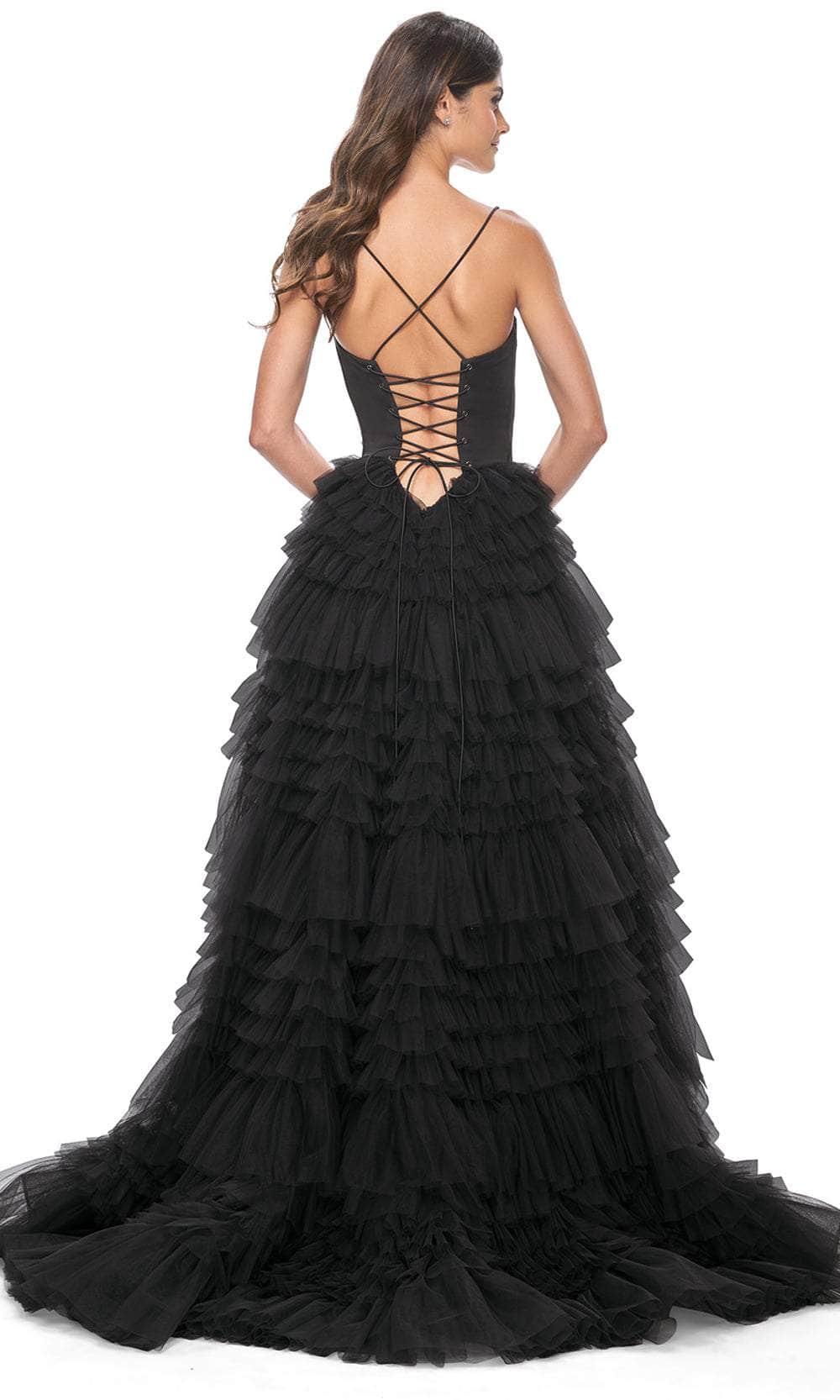 La Femme 32071 Spaghetti Strap Tiered Prom Dress - Image 2