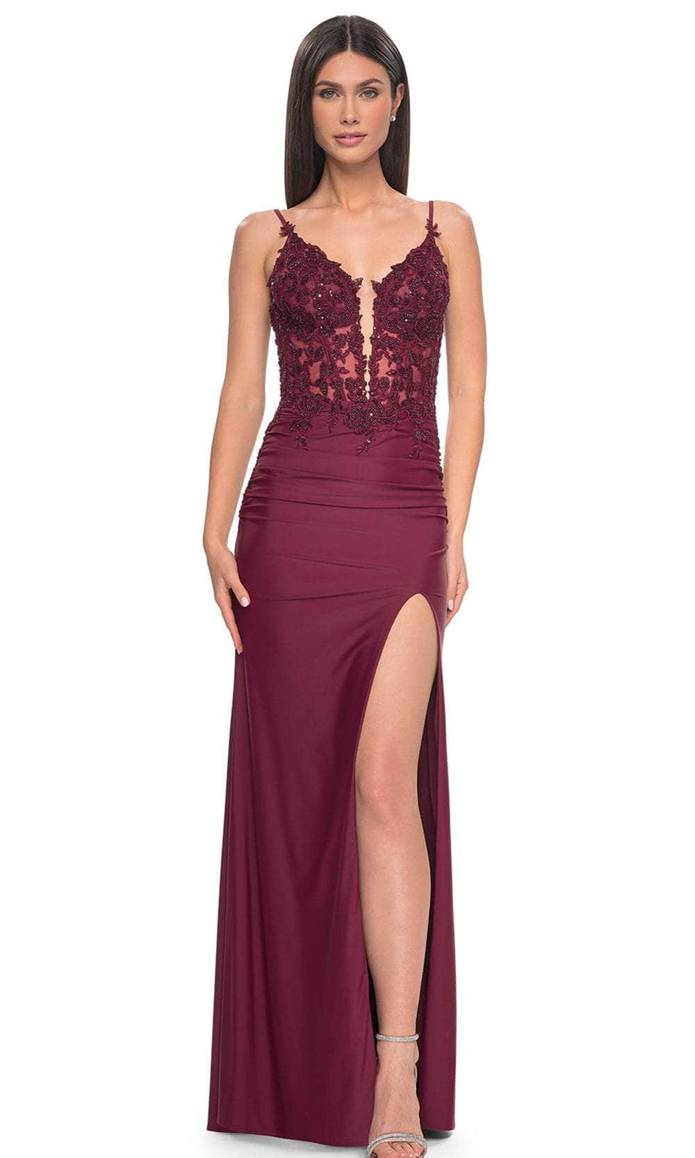 La Femme 32132 Applique Sheath Prom Dress - Image 5