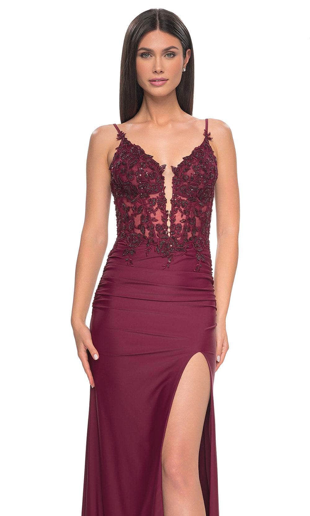 La Femme 32132 Applique Sheath Prom Dress - Image 7