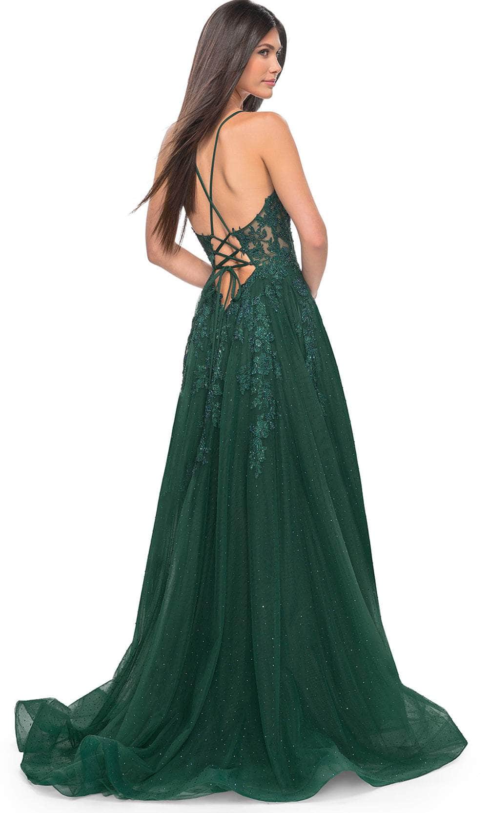 La Femme 32147 Lace Applique Prom Dress with Slit - Image 2