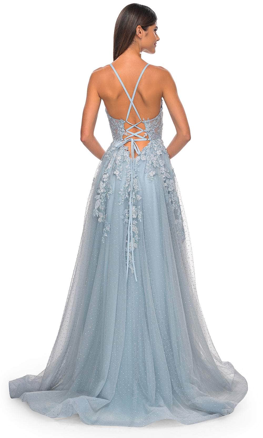 La Femme 32147 Lace Applique Prom Dress with Slit - Image 8