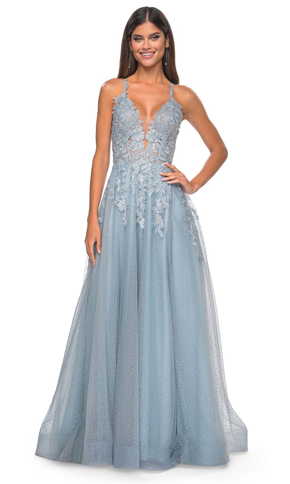 La Femme 32147 Lace Applique Prom Dress with Slit - Image 9
