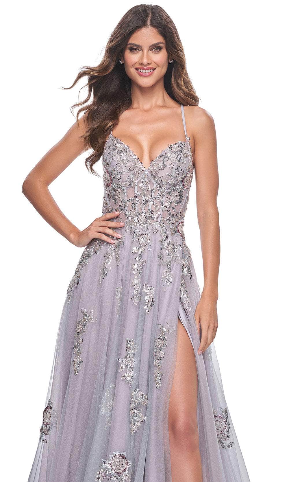 La Femme 32200 Sequin Embellished Sleeveless Prom Gown - Image 4