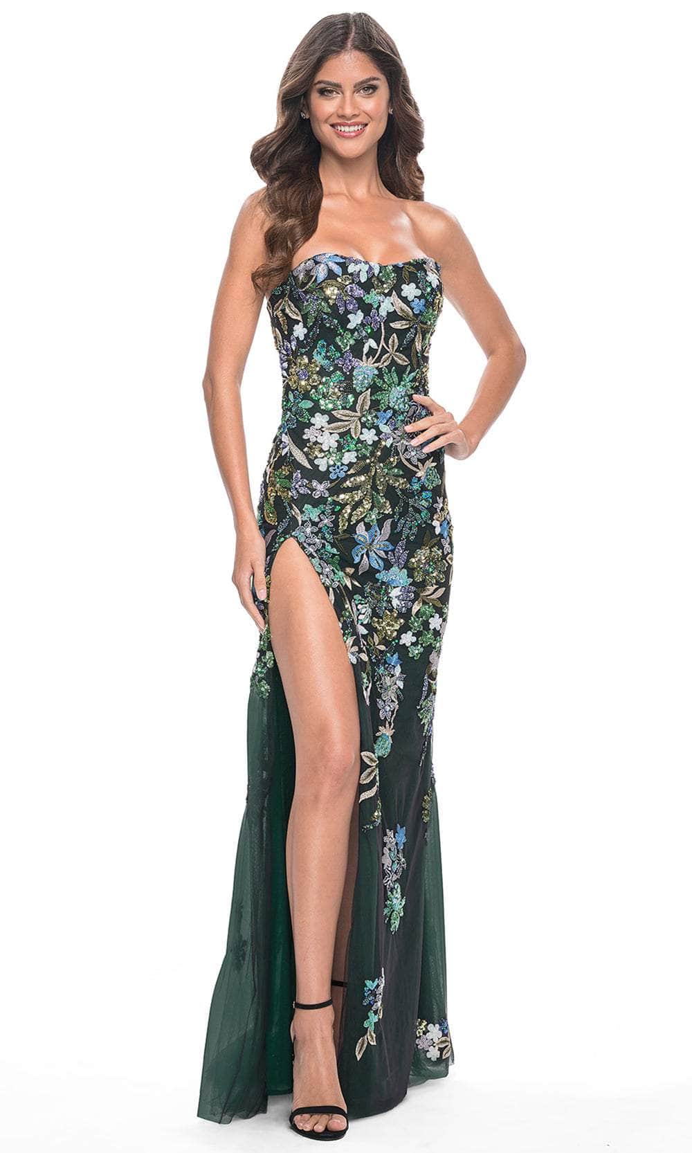 La Femme 32251 Strapless Multicolor Sequin Prom Gown - Image 6