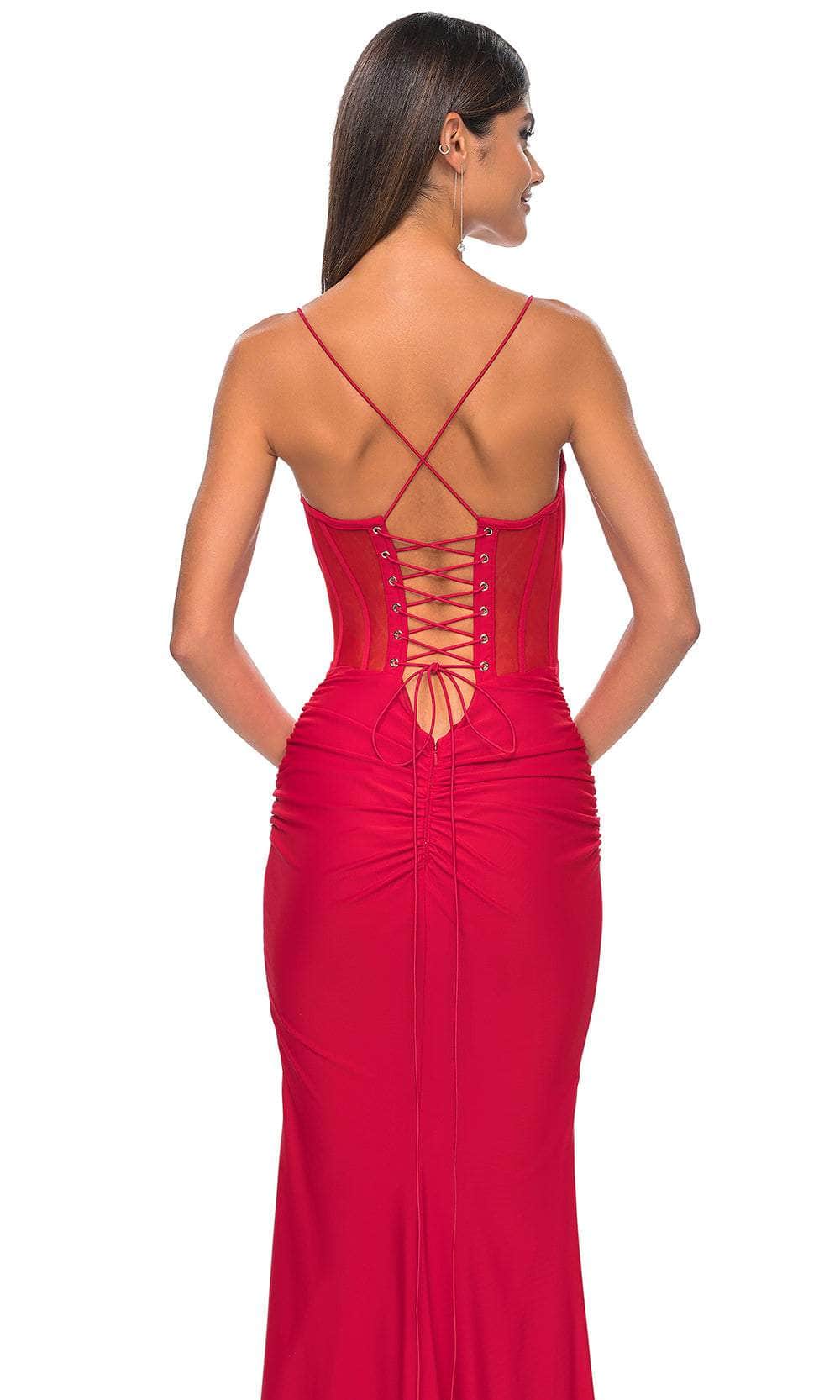 La Femme 32258 V-Neck Illusion Bustier Prom Gown - Image 10