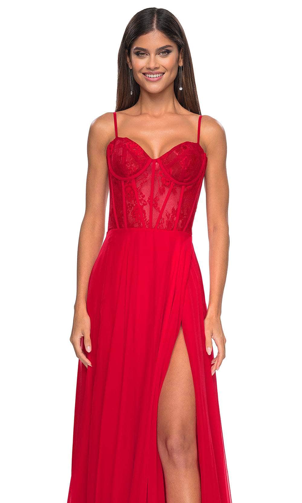 La Femme 32276 Lace Bustier Prom Dress - Image 11