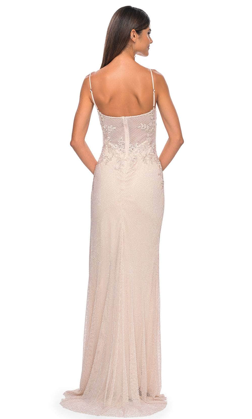 La Femme 32292 Deep V-Neck Sheer Corset Prom Gown - Image 2