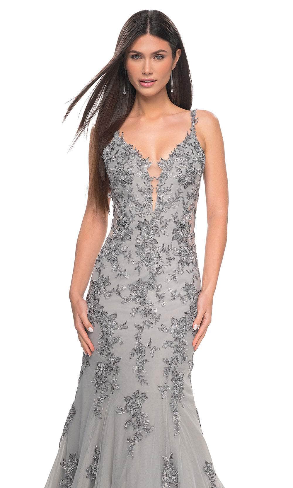 La Femme 32295 Embroidered Sleeveless Mermaid Prom Gown - Image 4