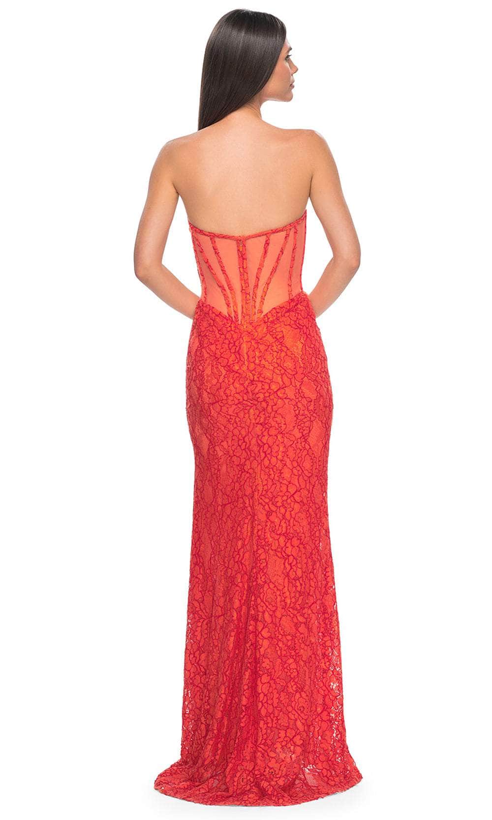 La Femme 32298 Illusion Back Floral Lace Prom Gown - Image 2