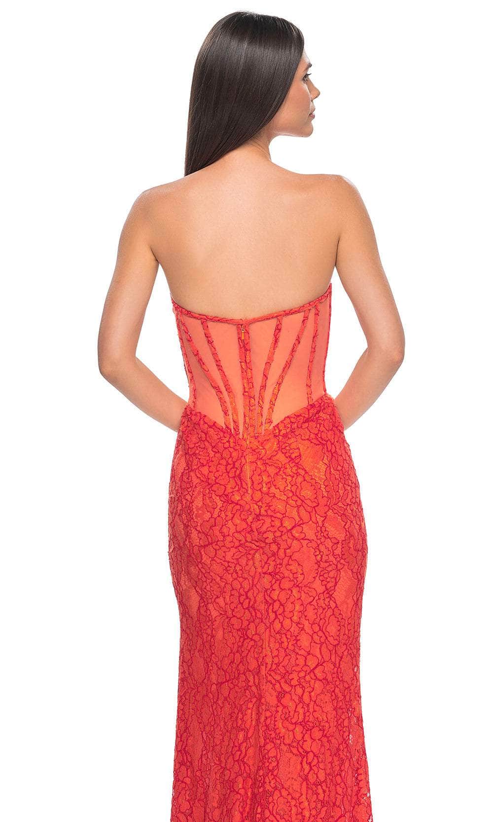 La Femme 32298 Illusion Back Floral Lace Prom Gown - Image 3