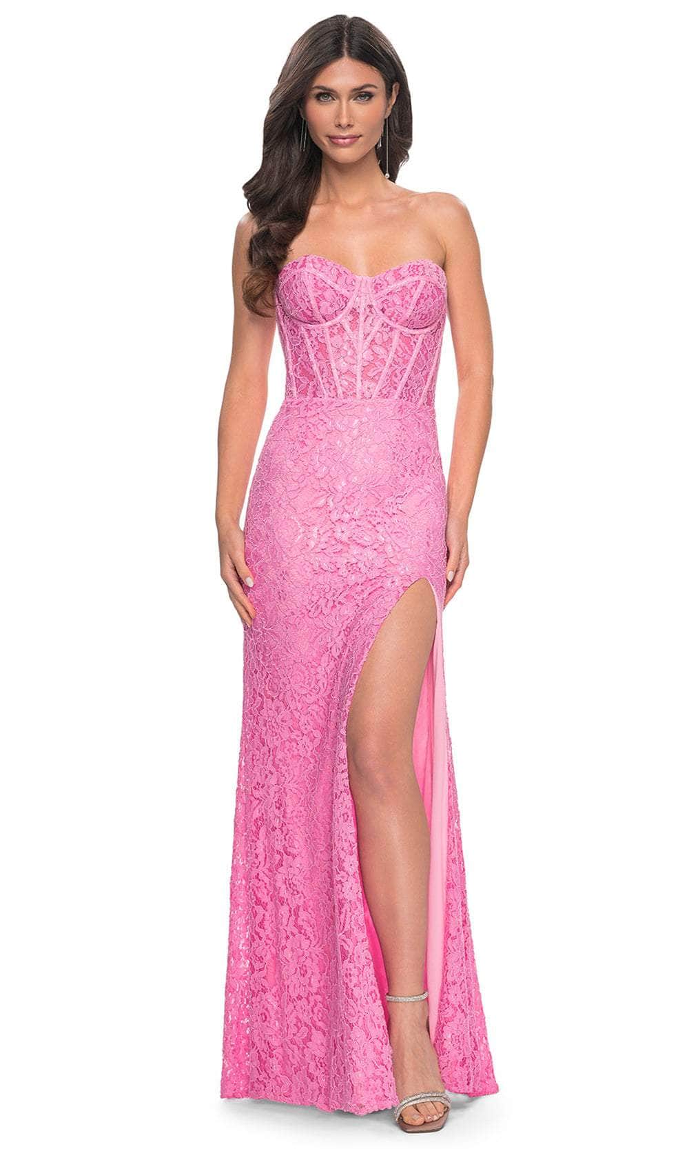 La Femme 32298 Illusion Back Floral Lace Prom Gown - Image 5
