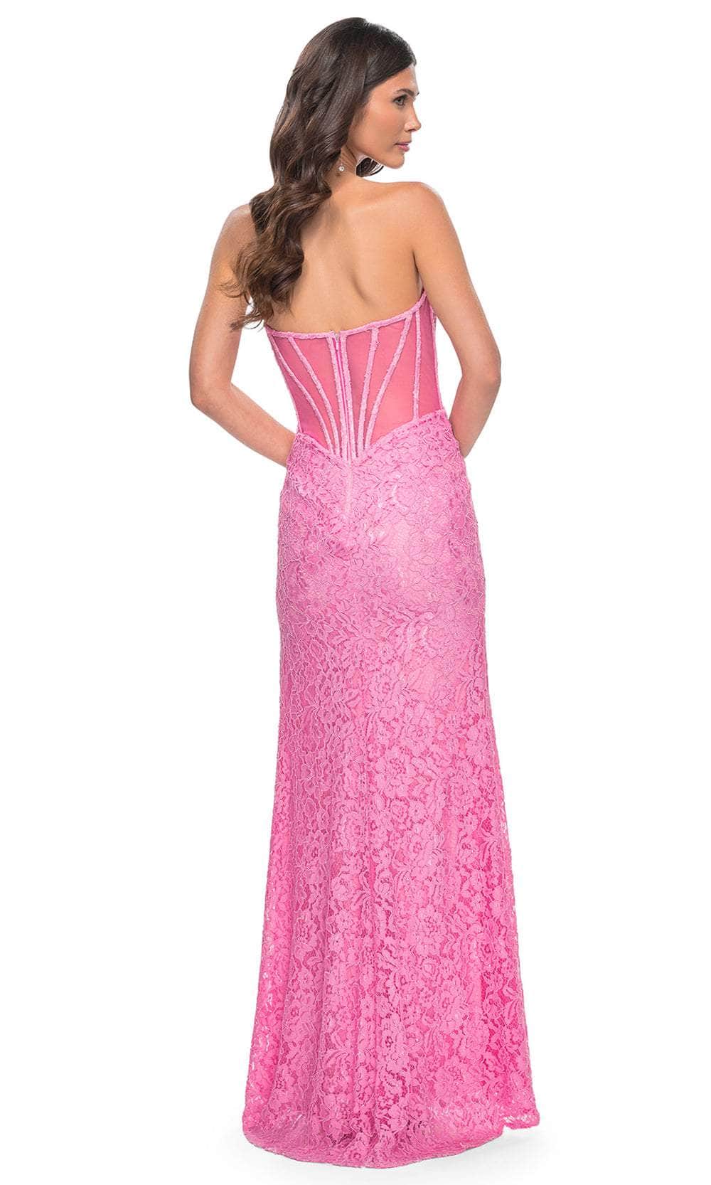 La Femme 32298 Illusion Back Floral Lace Prom Gown - Image 7