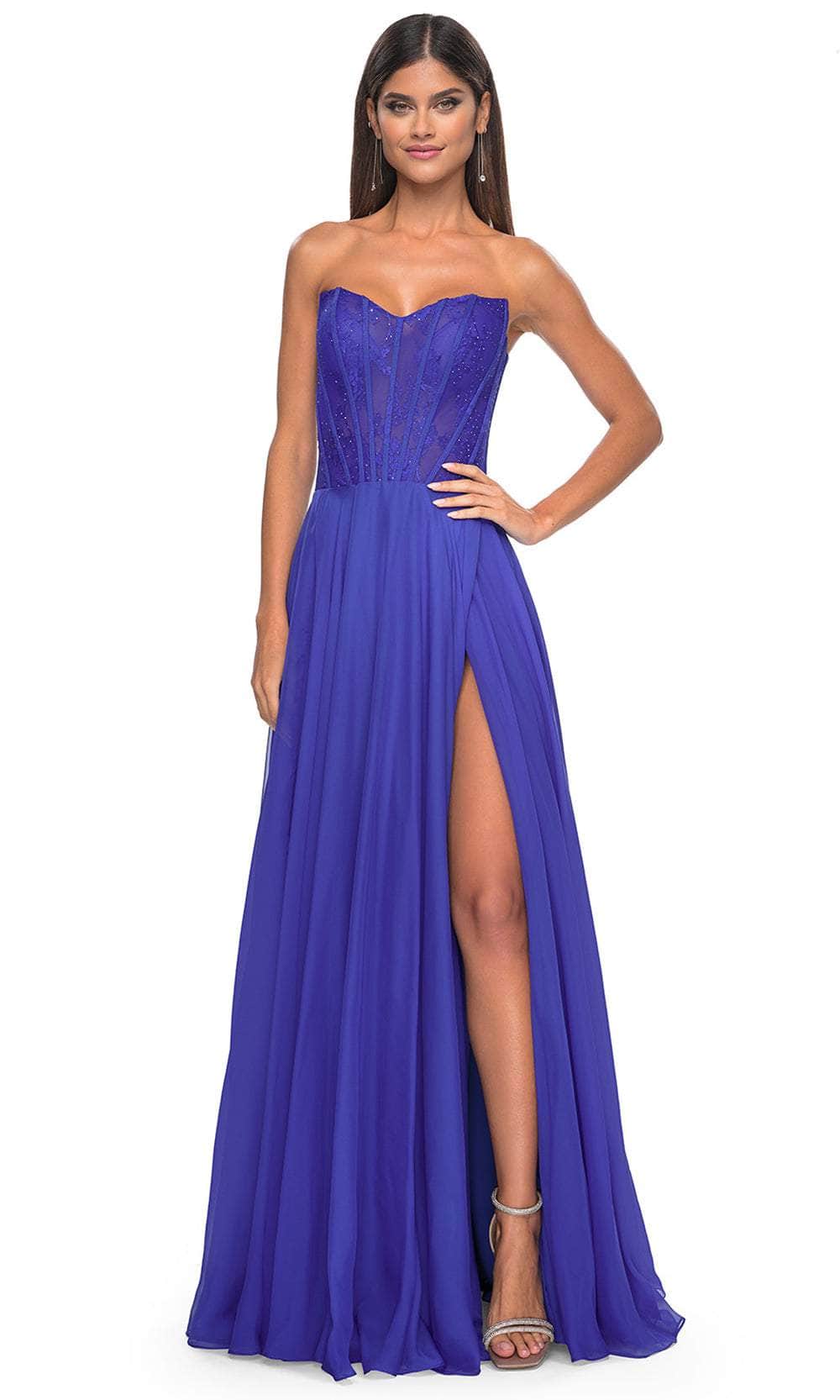 La Femme 32311 Sweetheart Lace Sheer Bodice Prom Dress - Image 10
