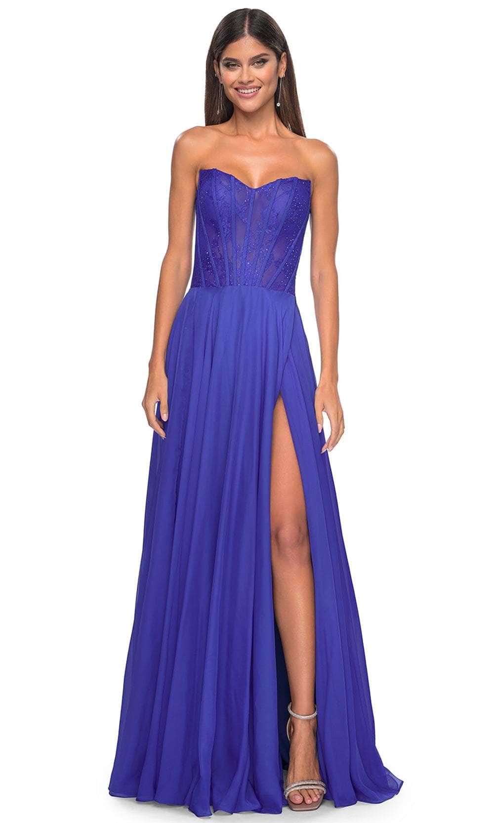 La Femme 32311 Sweetheart Lace Sheer Bodice Prom Dress - Image 12
