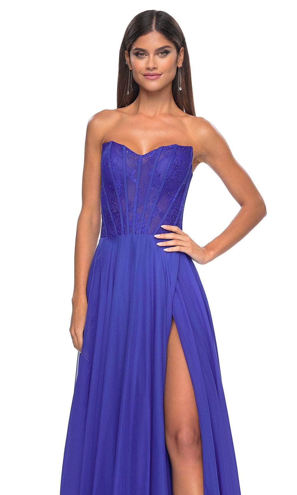 La Femme 32311 Sweetheart Lace Sheer Bodice Prom Dress - Image 13