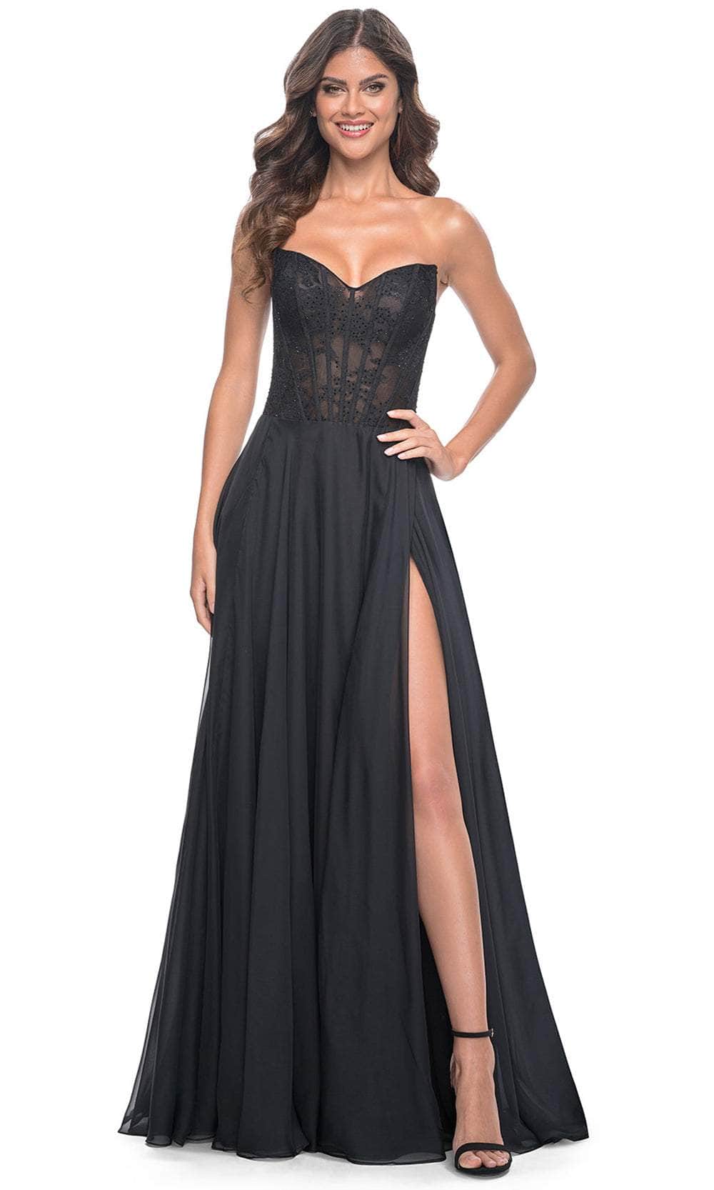 La Femme 32311 Sweetheart Lace Sheer Bodice Prom Dress - Image 5