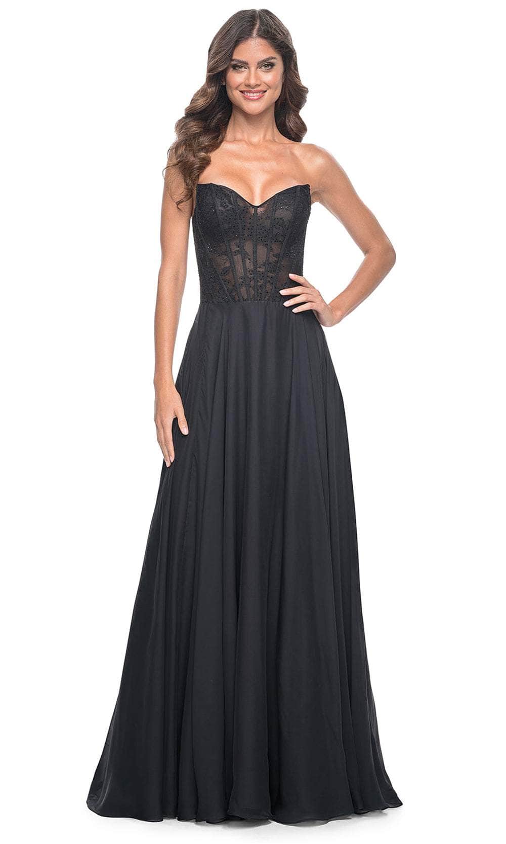 La Femme 32311 Sweetheart Lace Sheer Bodice Prom Dress - Image 8