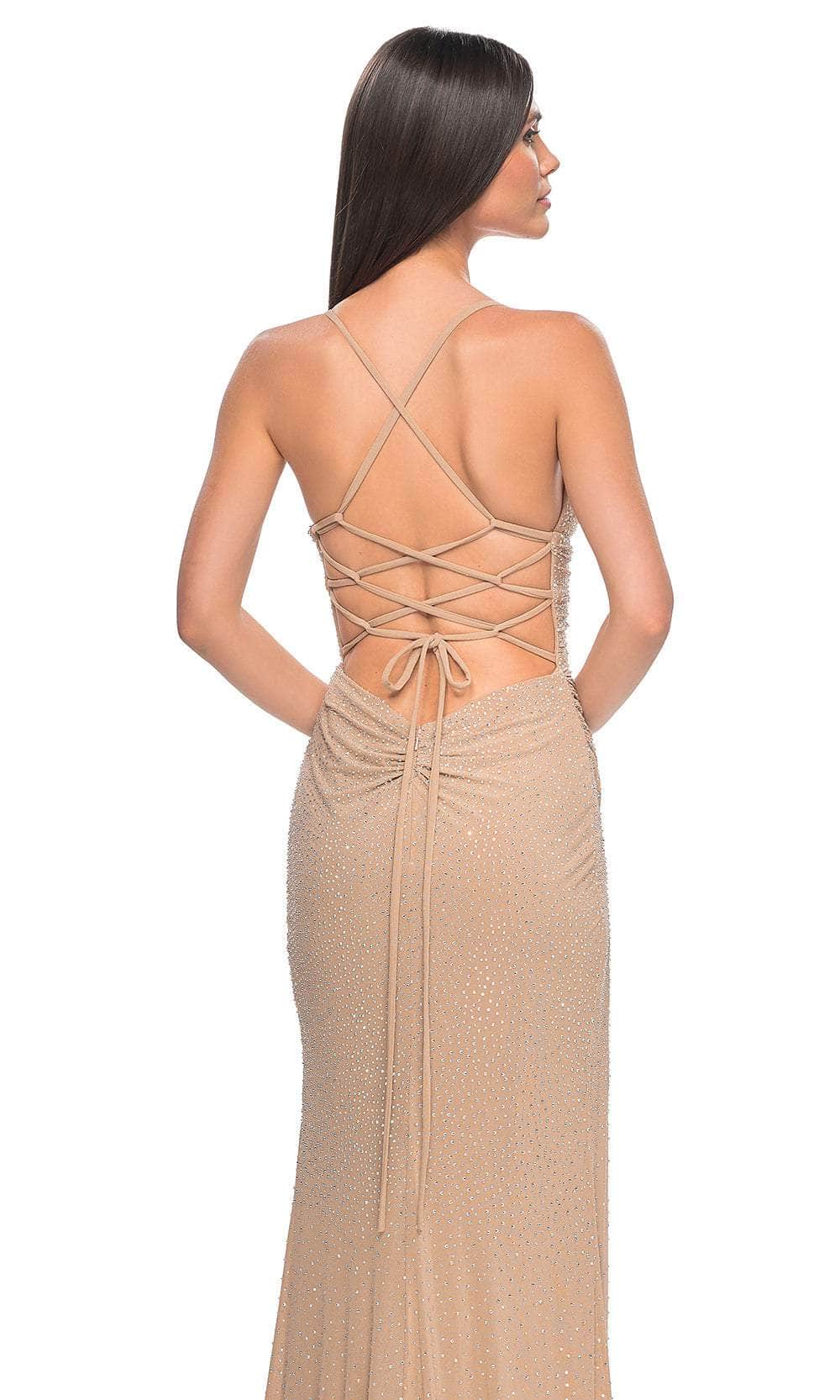 La Femme 32318 Open Tie Back Beaded Prom Gown - Image 4