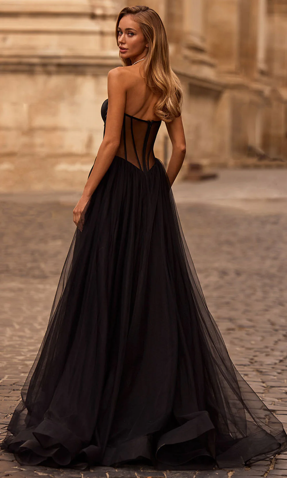 La Femme 32771 Strapless Corset Bodice Prom Gown - Image 2