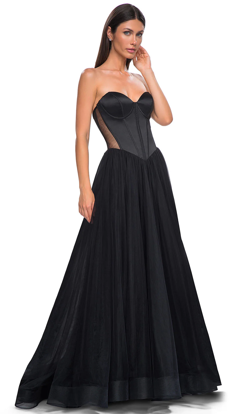 La Femme 32771 Strapless Corset Bodice Prom Gown - Image 7