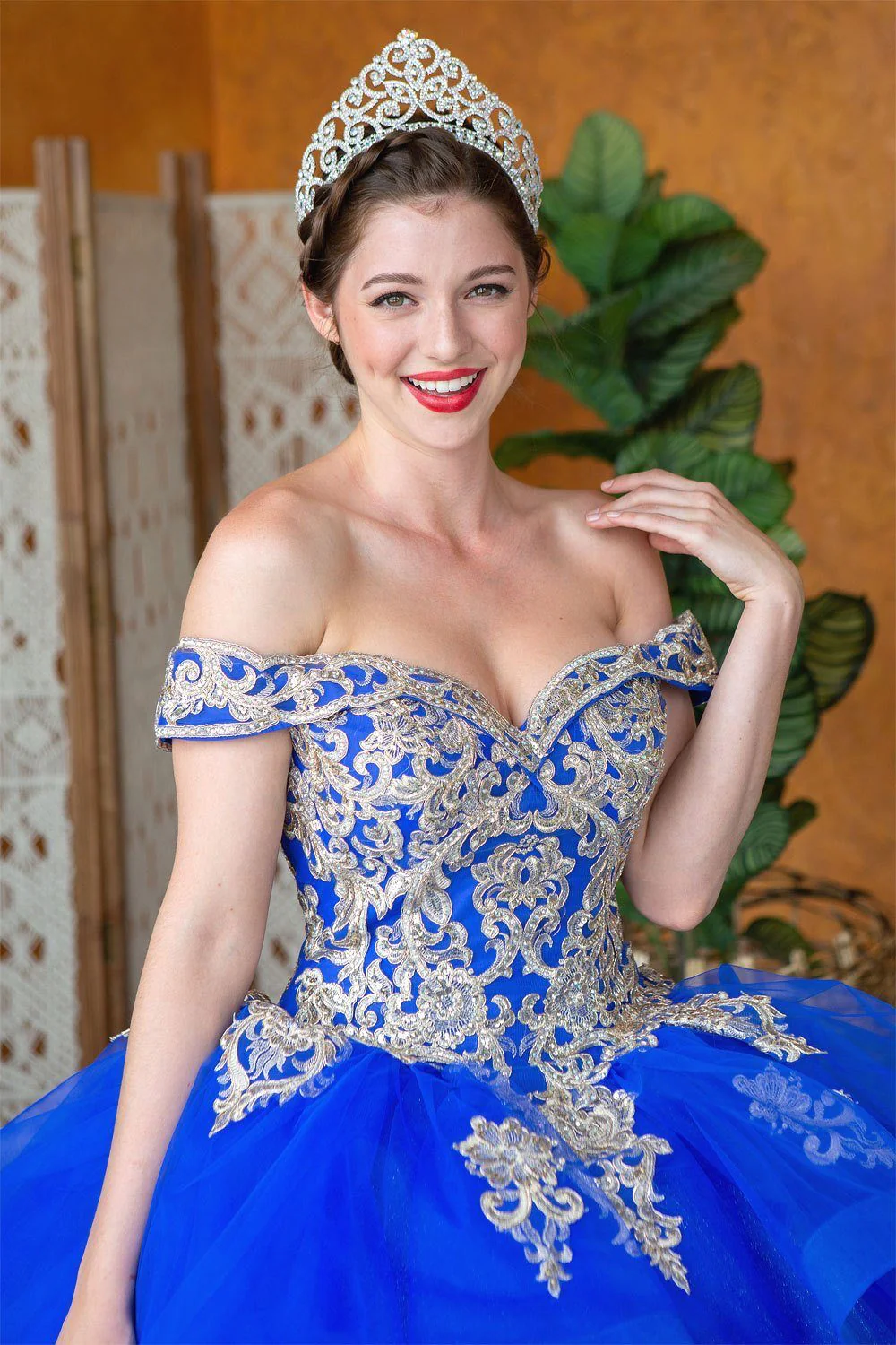 Layered Off-Shoulder Glitter Quinceañera Dress by Calla KY-018383 - Image 19