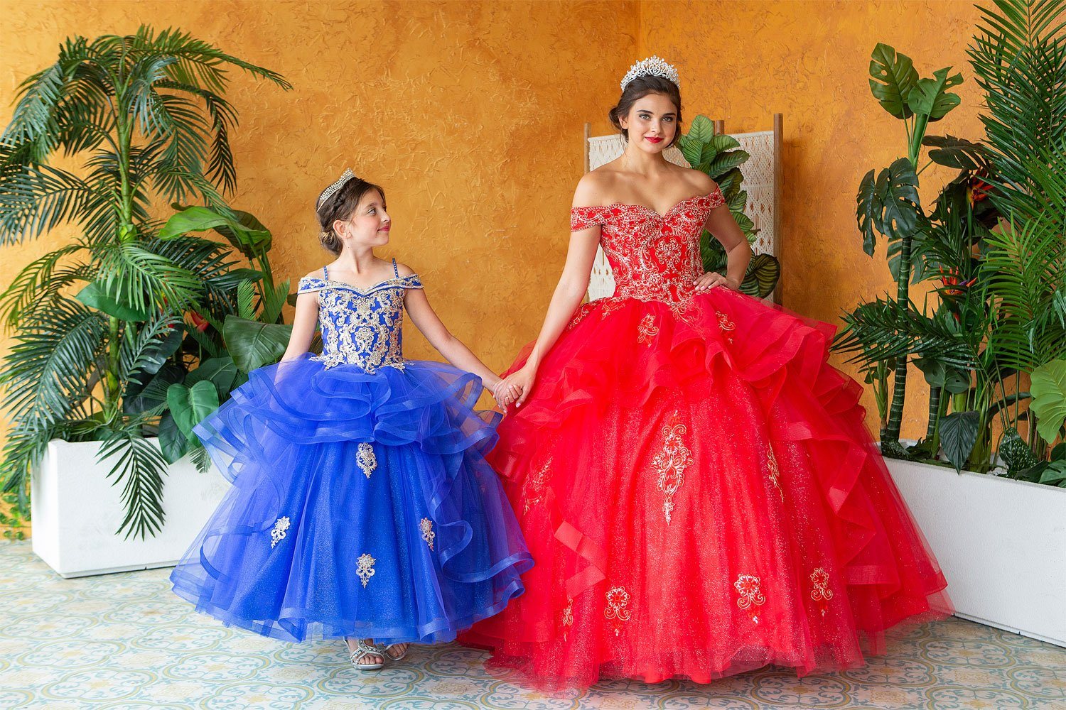 Layered Off-Shoulder Glitter Quinceañera Dress by Calla KY-018383 - Image 30