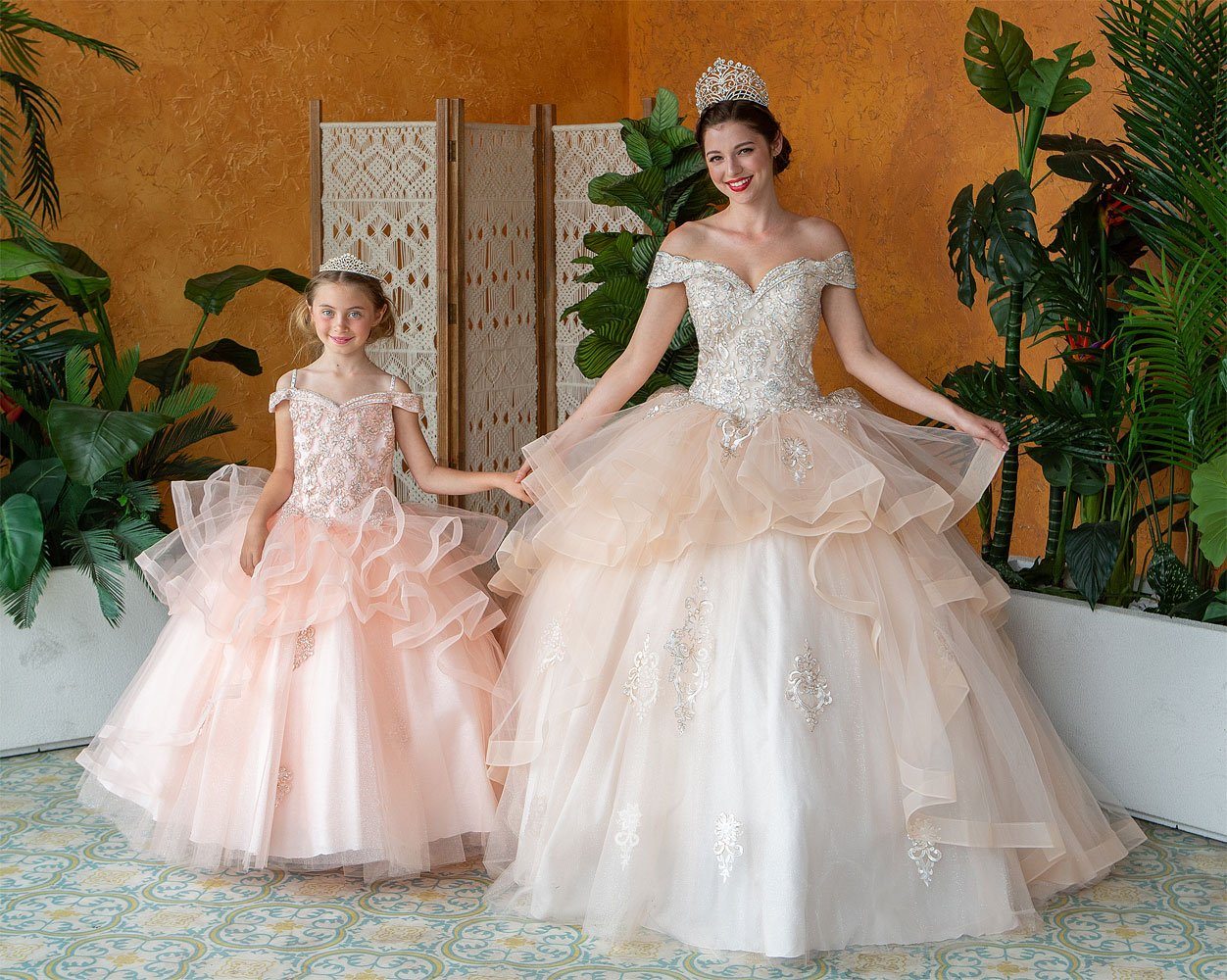 Layered Off-Shoulder Glitter Quinceañera Dress by Calla KY-018383 - Image 4