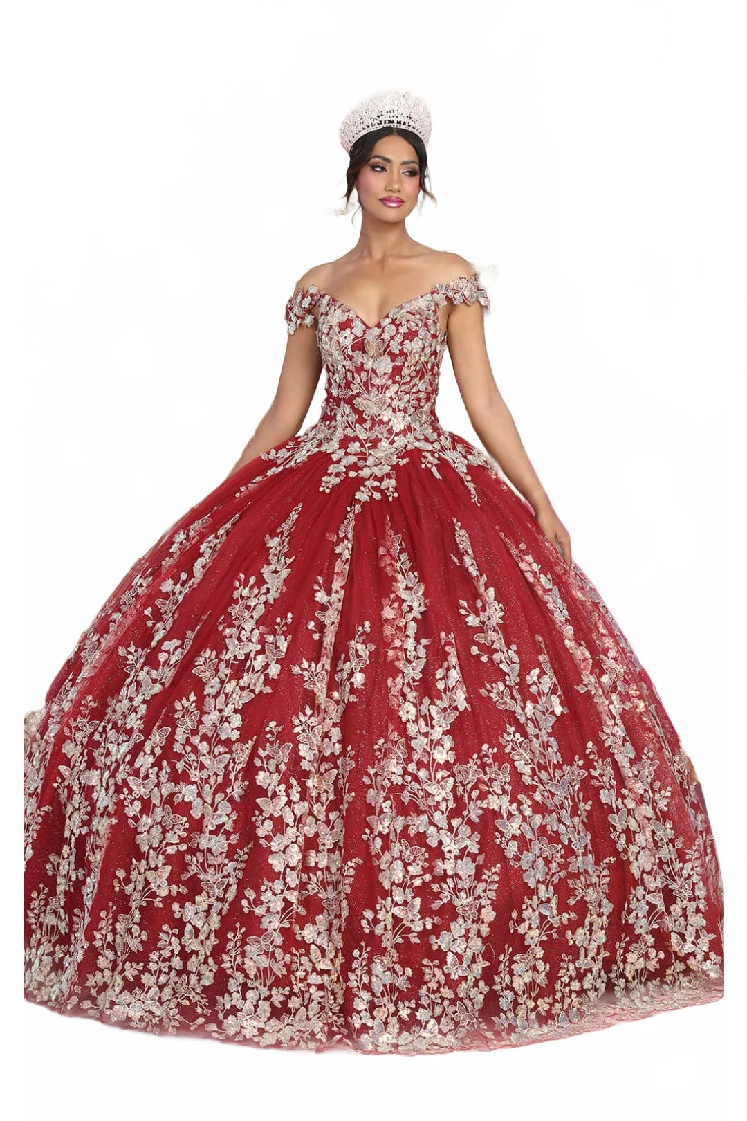 Layla K LK228 Off Shoulder Butterfly Embroidery Quinceanera Ball Gown - Image 9
