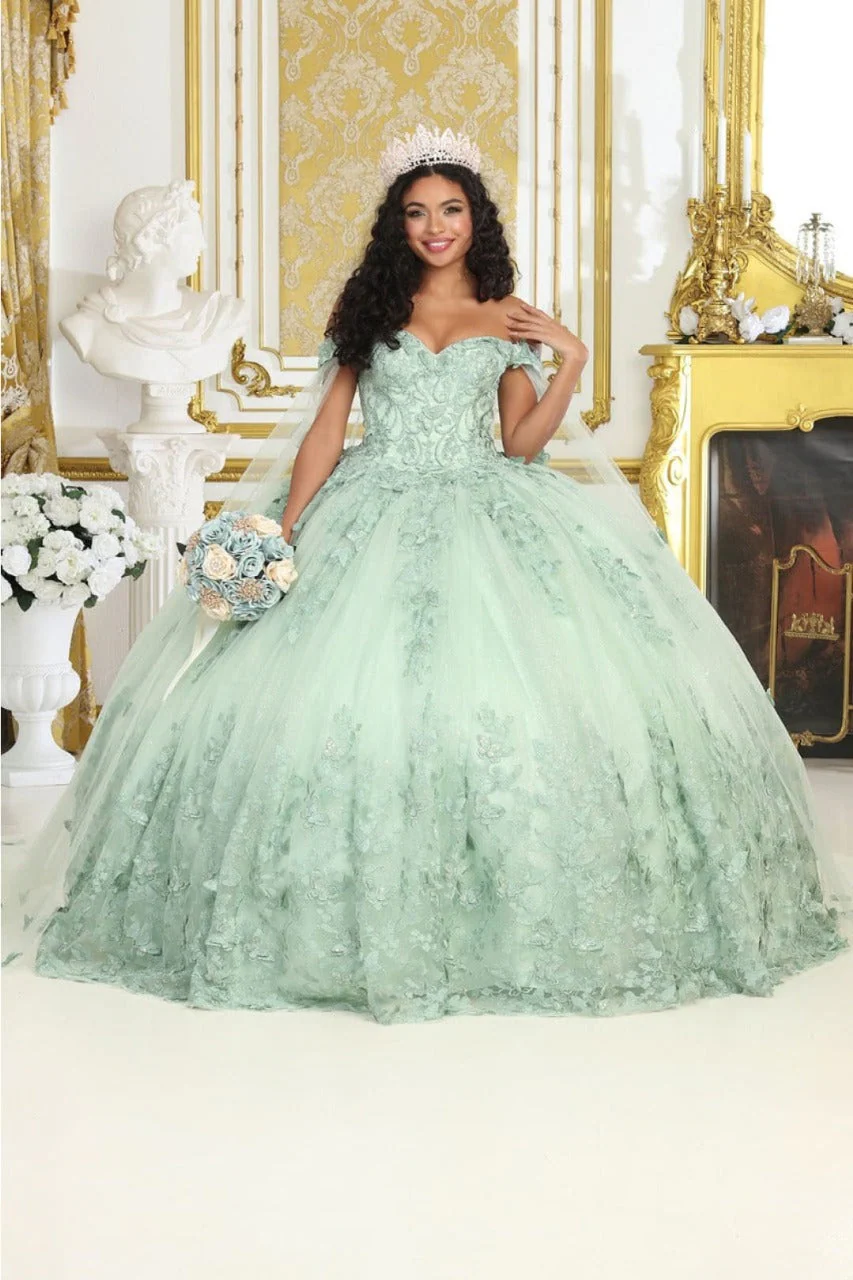 Layla K LK236 Sweetheart Lace up Back 3D Embellished Quince Gown - Image 6