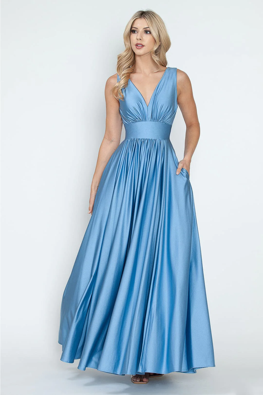 Lenovia 5232 Sleeveless Flared Simple Side Pocket Bridesmaids Dress - Image 14