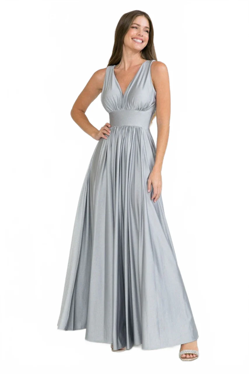 Lenovia 5232 Sleeveless Flared Simple Side Pocket Bridesmaids Dress - Image 18
