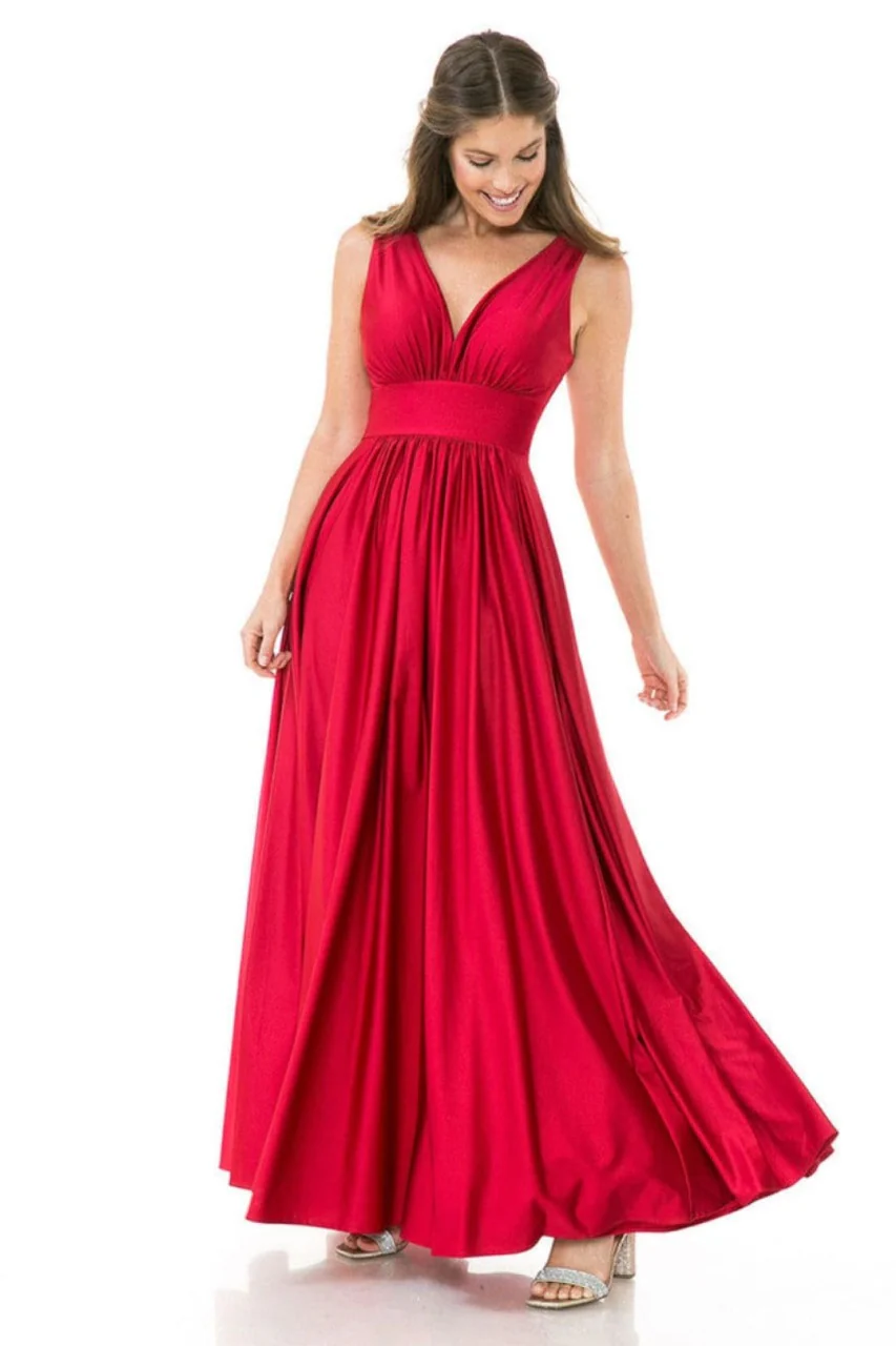 Lenovia 5232 Sleeveless Flared Simple Side Pocket Bridesmaids Dress - Image 4