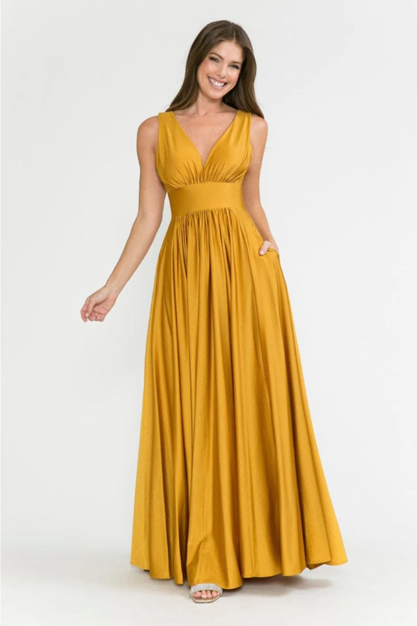 Lenovia 5232 Sleeveless Flared Simple Side Pocket Bridesmaids Dress - Image 6