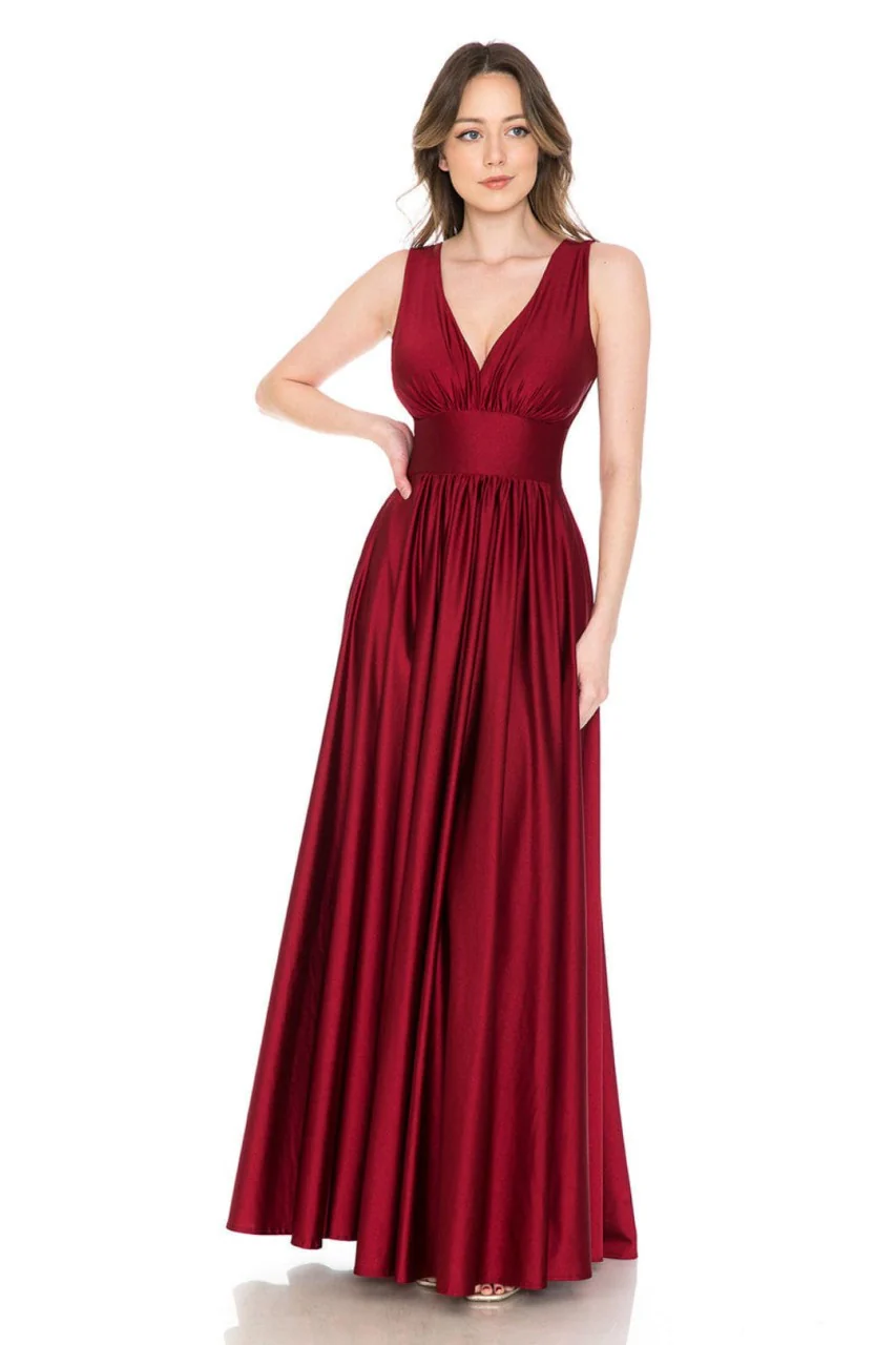 Lenovia 5232 Sleeveless Flared Simple Side Pocket Bridesmaids Dress - Image 8